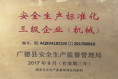 安全生产标准化三级企业